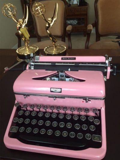 Mariana Pineda's Pink Royal Typewriter Refurbished by Karl Business Machines with Two awards